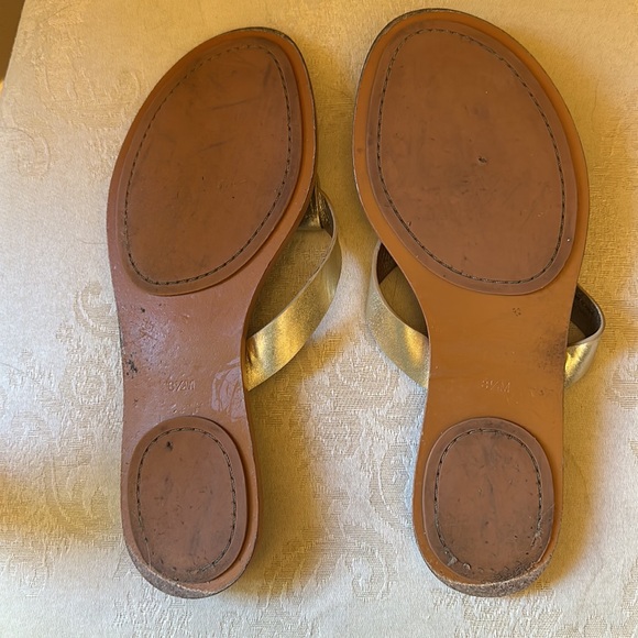 Tory Burch Benton metallic Spark Gold leather sandals - Picture 6 of 14